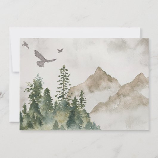 Rustikale Hochzeiten im Bergwald retten das Datum Save The Date (Rückseite)