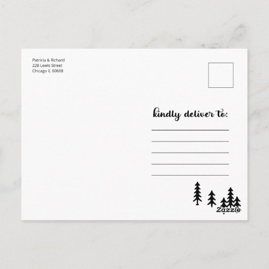 Rustikale Hochzeiten im Freien retten das Datum Postkarte (Rückseite)