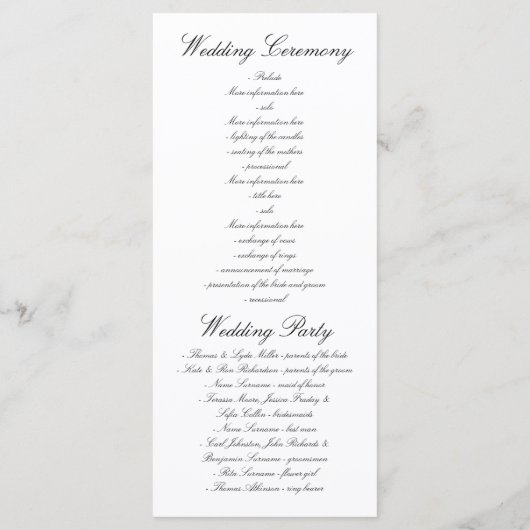 Rustikale Hochzeiten im Herbst Programm (Rückseite)