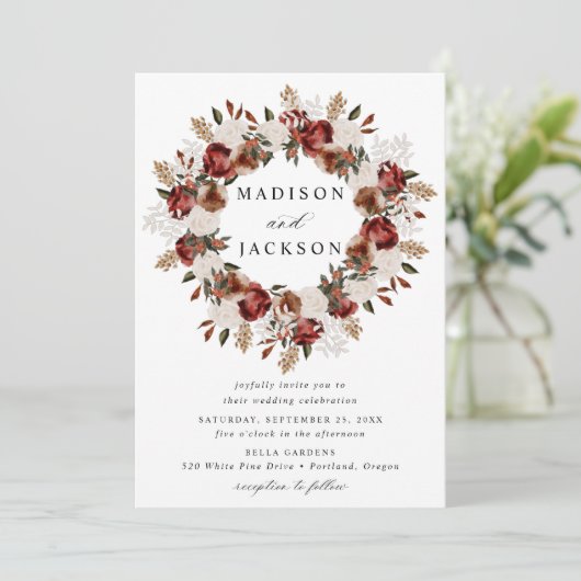 Rustikale Hochzeiten in Burgund und Elfenbeinküste Einladung (Stehend Vorderseite)