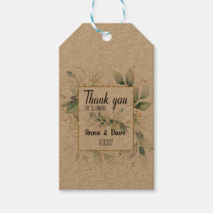 Rustikale Hochzeiten, maßgeschneiderte botanische Geschenkanhänger