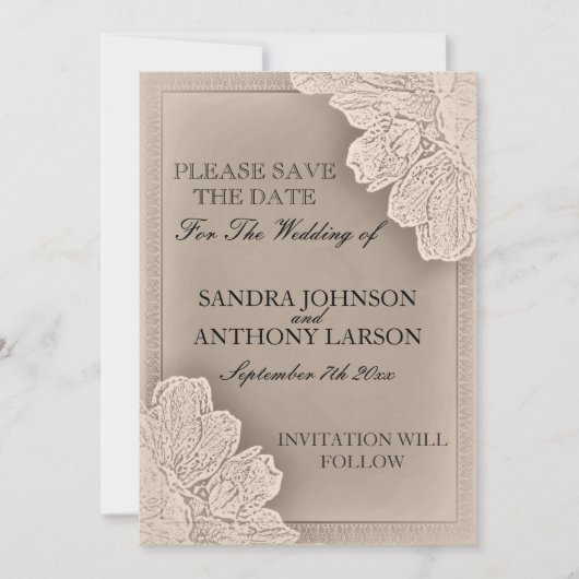 Rustikale Hochzeiten mit Blumen retten das Datum Save The Date (Vorderseite)