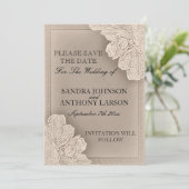 Rustikale Hochzeiten mit Blumen retten das Datum Save The Date (Stehend Vorderseite)