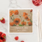 Rustikale Hochzeiten Orangefarbene Blume Wasserfar Serviette (Beispiel)