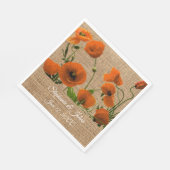 Rustikale Hochzeiten Orangefarbene Blume Wasserfar Serviette (Ecke)