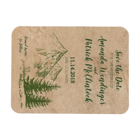 Rustikale Hochzeiten retten Datumsmagnete Magnet (Horizontal)