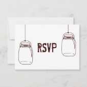 Rustikale Hochzeiten RSVP Karten Land Mason Jars (Rückseite)