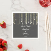 Rustikale Hochzeiten, Schwarz-weiße String Lights Serviette (Beispiel)