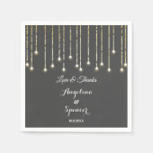 Rustikale Hochzeiten, Schwarz-weiße String Lights Serviette (Vorderseite)