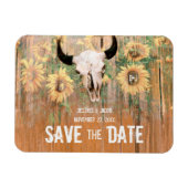 Rustikale Hochzeiten Sonnenblumen Bull Skull Save  Magnet (Horizontal)