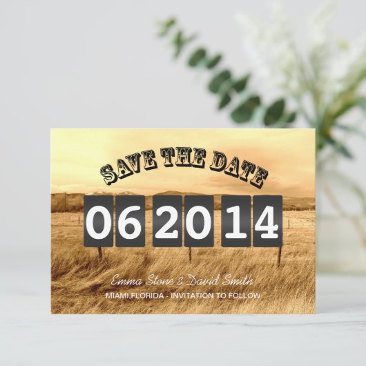 Rustikale Hochzeiten speichern das Datum der Ankün Save The Date (Stehend Vorderseite)