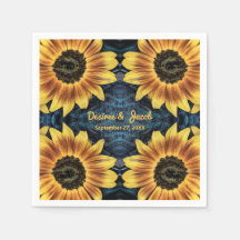 Rustikale Hochzeitgelbe Sonnenblume Denim Blue Jea