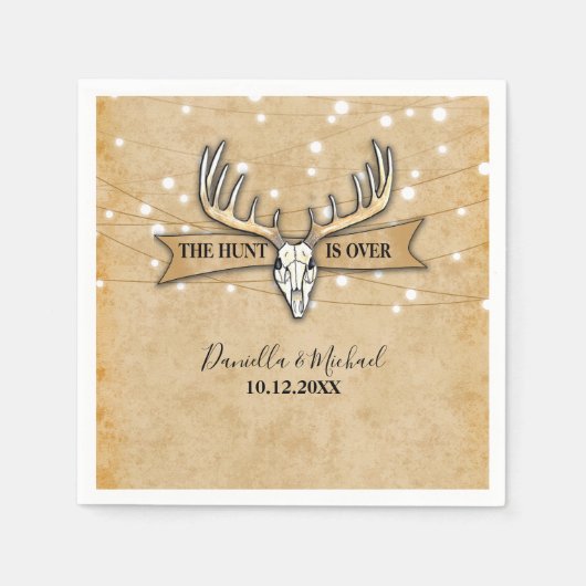 Rustikale Hochzeitjagd ist vorbei Serviette (Vorderseite)