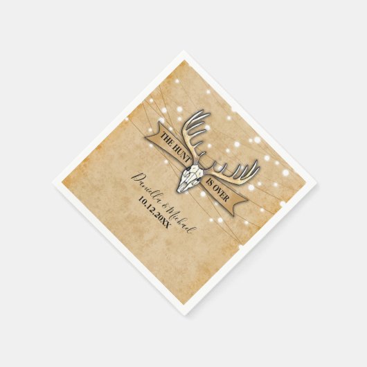 Rustikale Hochzeitjagd ist vorbei Serviette (Ecke)