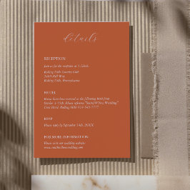 Rustikale Hochzeitkarte für den Herbst Begleitkarte