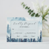 Rustikale Hochzeitkarte RSVP für Mitternacht (Stehend Vorderseite)