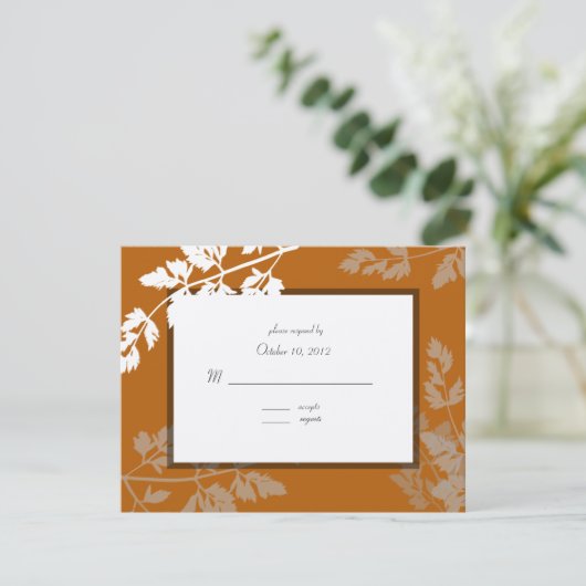 Rustikale Hochzeitkarte RSVP Karte (Stehend Vorderseite)