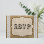 Rustikale Hochzeitkarte RSVP Karte (Stehend Vorderseite)