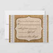 Rustikale Hochzeitkarte RSVP Karte (Rückseite)