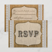 Rustikale Hochzeitkarte RSVP Karte (Vorne/Hinten)