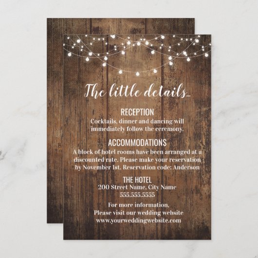 Rustikale Hochzeitkarten Einladung (Vorne/Hinten)