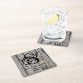 Rustikale Hochzeitmonogramm-Untersetzer Rechteckiger Pappuntersetzer (Vor Ort)