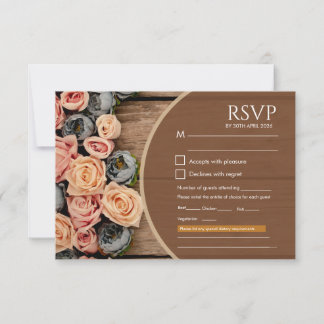 Rustikale Hochzeits-Antwortkarte RSVP Karte