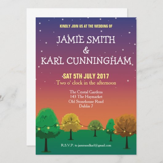 Rustikale Hochzeits-Einladung Einladung (Vorne/Hinten)