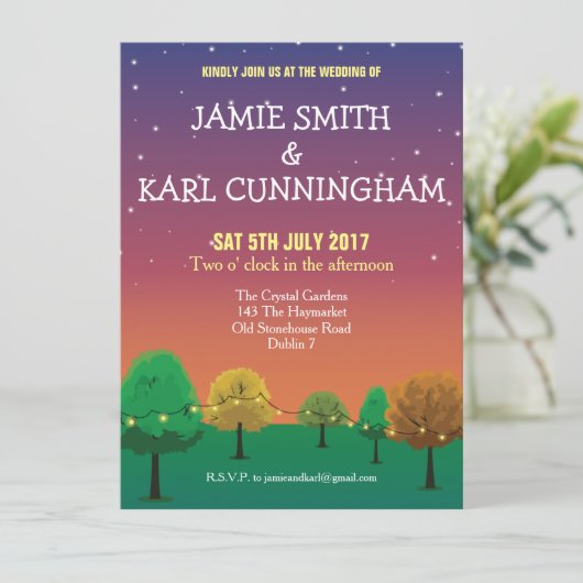 Rustikale Hochzeits-Einladung Einladung (Stehend Vorderseite)