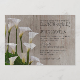 Rustikale Hochzeits-Einladungen mit Calla-Lilien Einladung