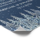 Rustikale Hochzeits-Gästebuch-Tafel für den Winter Poster (Ecke)