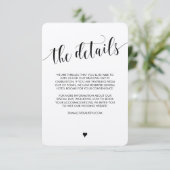 Rustikale Hochzeits-Informations-Einzelkarte Begleitkarte (Stehend Vorderseite)