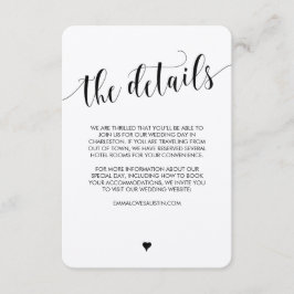 Rustikale Hochzeits-Informations-Einzelkarte Begleitkarte