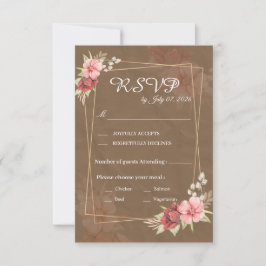 Rustikale Hochzeits-RSVP-Karte mit Blumenmotiv RSVP Karte