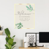 Rustikale Hochzeits-Willkommensschilder mit Laub Poster (Heimbüro)