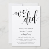 Rustikale Hochzeitsankündigung Einladung (Vorderseite)