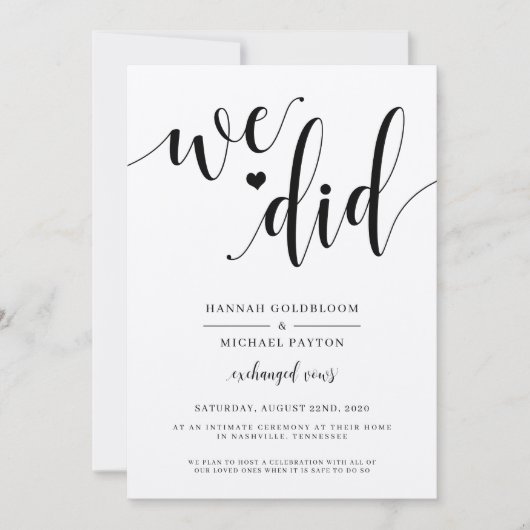 Rustikale Hochzeitsankündigung Einladung (Vorderseite)