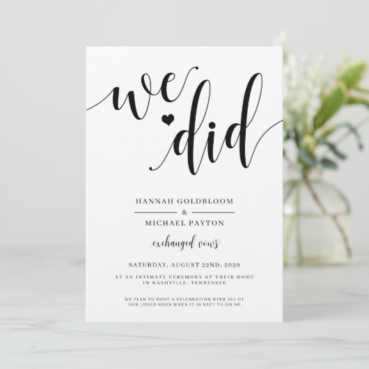 Rustikale Hochzeitsankündigung Einladung (Stehend Vorderseite)