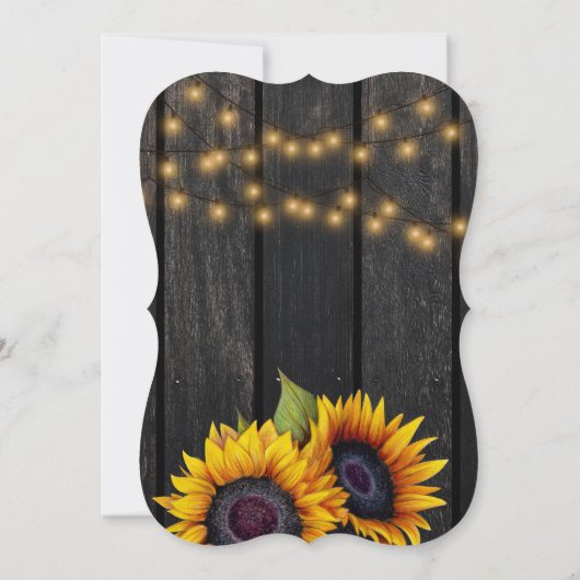 Rustikale Hochzeitsankündigung für Sonnenblumen Einladung (Rückseite)
