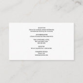 Rustikale Hochzeitsbaumwolle - Details Begleitkarte (Rückseite)