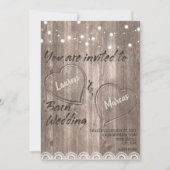 Rustikale Hochzeitschrift für Holzschnitte Einladung (Vorderseite)