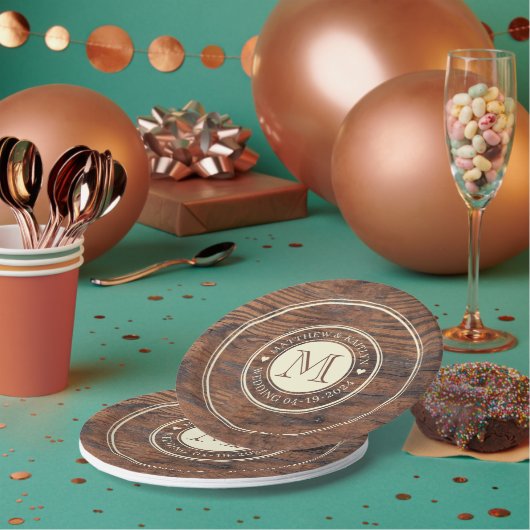 Rustikale Hochzeitscreme Pappteller (Multi)