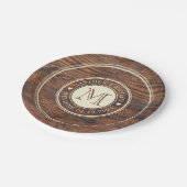 Rustikale Hochzeitscreme Pappteller (Schrägansicht)