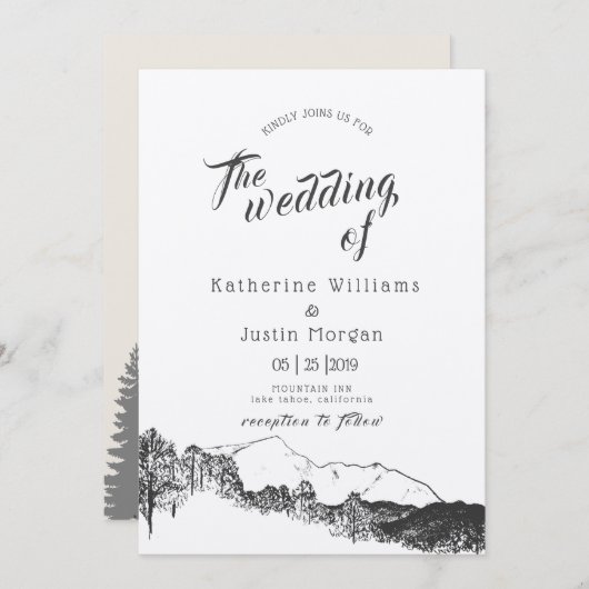 Rustikale Hochzeitseinladung (Vorne/Hinten)