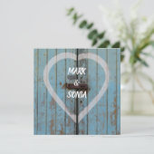 Rustikale Hochzeitseinladung an der Landkarte Einladung (Stehend Vorderseite)