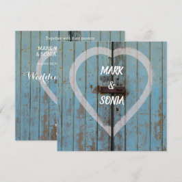 Rustikale Hochzeitseinladung an der Landkarte Einladung