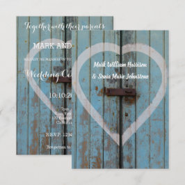 Rustikale Hochzeitseinladung an der Landkarte Einladung