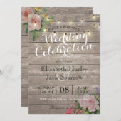 Rustikale Hochzeitseinladung, Blumenzellenlicht Einladung (Vorne/Hinten)