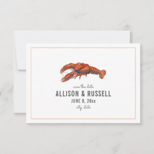 Rustikale Hochzeitseinladung Chambray Hummer Save  The Date