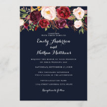 Rustikale Hochzeitseinladung der Marine Burgund